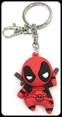 BBG BBG_D-Pool Attractive 3D Super Hero Rubber Keychain with Loop and Hook-A Key Chain