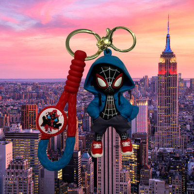 Clink Spiderman Miles Morales Keychain | 3D Superhero Key Ring for Car, Bikes & Bags Key Chain