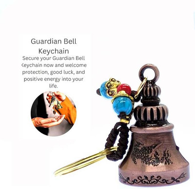 ShopTop Lucky Guardian Bell Keychain Beaded Charm Metal Keyring For Blessings Good Luck Key Chain