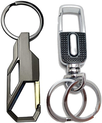 kd collections KD-635-410 Combo of Metal Carabiner Hook Keychain for Bike & Cars - Pack of 2 Key Chain