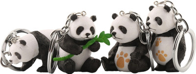 RainSound Cute Panda 3D ( Pack of 4 ) Key Chain