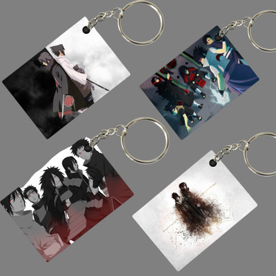 Replix Premium (Pack of 4) Naruto Uchiha's Anime Printed Keychain ( Uchiha-kc ) Key Chain