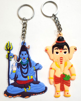 ShopTalk Bal Ganesh with Lord Shiva Combo PVC Key Chain