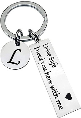 Myurawells L letter Drive Safe Keychain For Birthday Gift For Alphabet keychain Key Chain