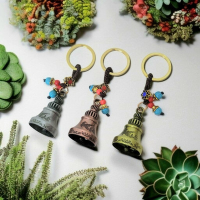 ADOREAL Guardian Bell Keychain And Keyring Good Luck Charm Pack Of 3 Key Chain