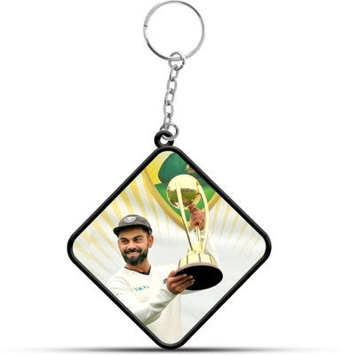 VINODHANA virat kohli Keychian | Square Shape Douple side printed Keychian 04 | Key Chain