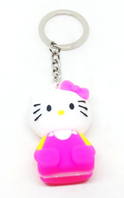 Pinaka PC 1124 Cute Kitty Cat Meow Sitting Rubber Keychain Key Chain