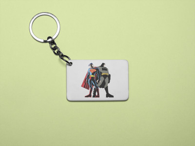 Rushaan Superman v/s Batman - Printed acrylic animated Keychain(Pack Of 2) Key Chain
