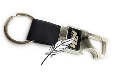 Jdp Novelty Metal Leather Opner Keychain for KTM DUKE Bikes Black Colour Key Chain