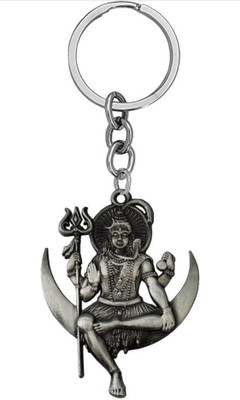HappierYou Lord Shiva sitting on the Moon Keychain | Mahadev Shiva Shankar God Keychain Key Chain