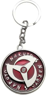 SRG Naruto Anime Red Uchiha Sharingan Design Revolving Logo Keychain Key Chain