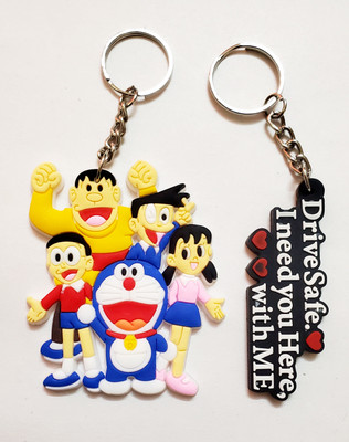 ShopTalk Dorafamily with safe drive rubber Key Chain