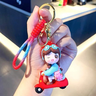 SRG Cute rubber Red Scooter Keychain with Charm Key Chain