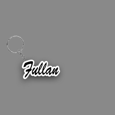 SY Gifts SYG Fullan Name Keychain White And Black Key Chain