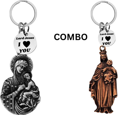 The Men Gift Lord Jesus Keychain Combo– Sacred Heart Religious Keyring Set ShivkeyCom640-653 Key Chain