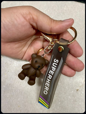 BBG BBG_Cute 3D Teddy Bear Keychain With Charm (Black)-A Key Chain