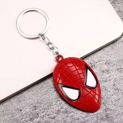 VSS Spiderman Red face mask Metal Keyring for Car Bike Keys. For Superhero Fans-Red Key Chain