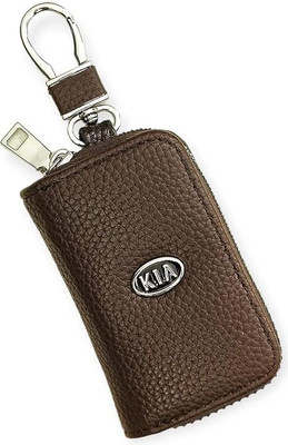 Tera13 Leather Keyring For Boys K-I-A Keychain Protector With Metal Hook Key Chain