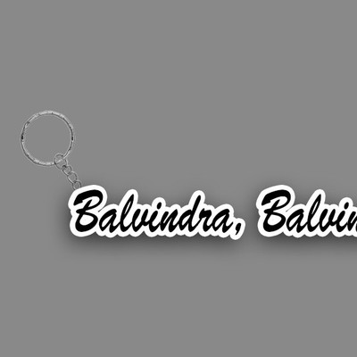 SY Gifts SYG Balvindra, Balvinder Name Keychain White And Black Key Chain