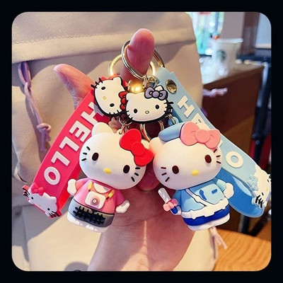 gtrp Keychain-Cute Action Figure 3D Rubber Silicone hello kitty keychain-A Key Chain