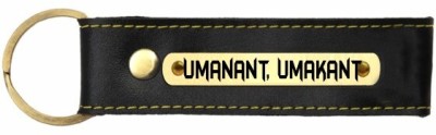 SY Gifts Umanant, Umakant Name Black Leather Keychain Key Chain