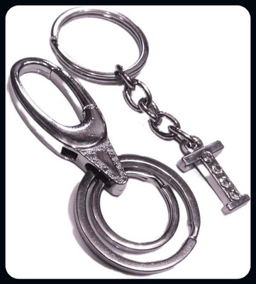 Meeko.com ALPHABET T LETTER AND HOOK KEY CHAIN KEY RING SET OF 2-A Key Chain