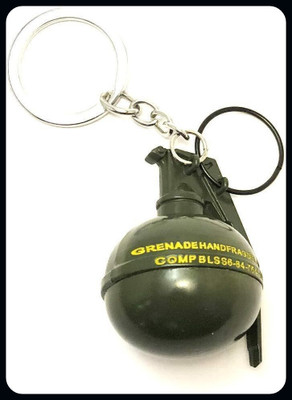 gtrp keychain-PUBG Game Battleground Hand Frag Grenade Green Colour Metal Keyring-A Key Chain