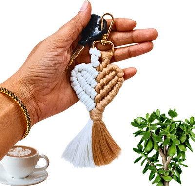 Tailored knots Macrame Handmade Dual Tone Heart Shape Keychain Key Chain