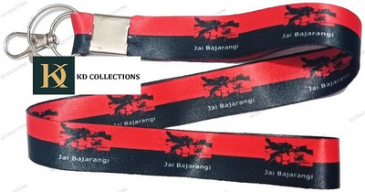 kd collections KD-LAN4-BKOR Bajrangbali Hanuman Lanyard Tag Ribbon Badge Holder Hook Keychain Key Chain