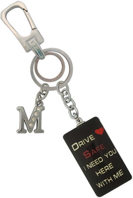 SHOKY LOOKS Elegant Black 3D Drive Safe With M Letter Locking Lock Lighweight Key Chain