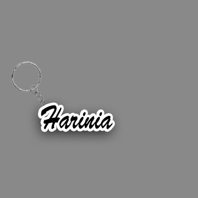 SY Gifts SYG Harinia Name Keychain White And Black Key Chain