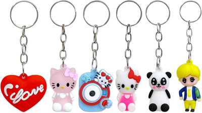 AMANVANI Cartoon Theme Keychain For Girls & Boys Kanjak Gift Keychain For Backpack, Keys Key Chain