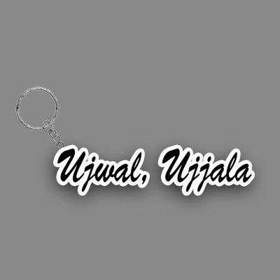 SY Gifts SYG Ujwal, Ujjala Name Keychain White And Black Key Chain