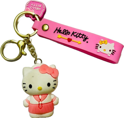 GKM Cute Hello Kitty with Tie 3D strap hook keychain Key Chain