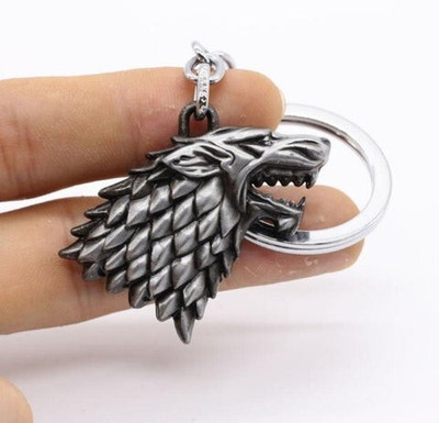 ABEL Game of Thrones House Stark Head 3D Key Chain (Silver Key Chain