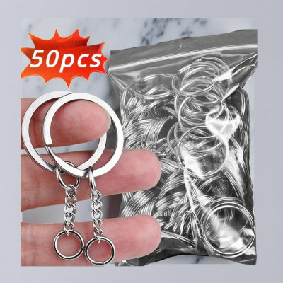 Fanqew 28mm Open Jump Ring Connector Key Key Chain 50 SET Key Chain