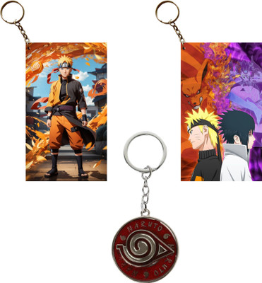 Hariyaali Enterprises LLP Naruto NARUTO THE FANGS AND SASUKE Spinning Unique Style 3 pcs Combo Key Chain