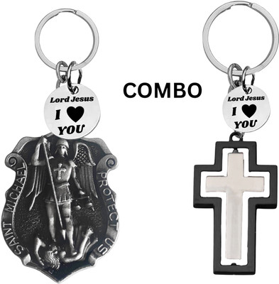 M Men Style Double-Sided Saint Michael Keychain – Jesus Christ Key Ring Medal Com646-676 Key Chain
