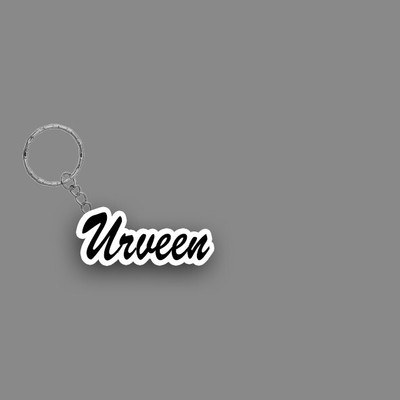 SY Gifts SYG Urveen Name Keychain White And Black Key Chain