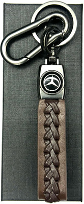 FLAMBE mercedes car Brown Cross Design Belt Keychain Key Chain