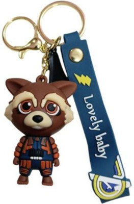 PEARLISH Premium Quality Rocket Raccon Avenger 3D Silicone Keychain Z-1 Key Chain