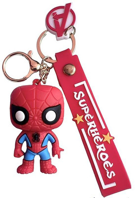NSV Avengers Super Hero Iron-Man 3D Rubber keychain Car Keychain Bike keyring Key Chain