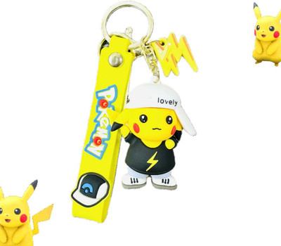 SRG PVC Pokemon Pikachu Keyring with Lightning Charm Key Chain