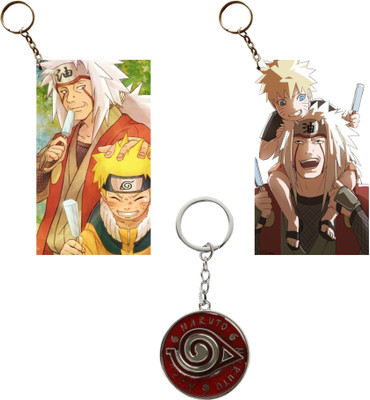 Hariyaali Enterprises LLP Naruto NARUTO AND JIRAYA EATING ICE CREAM Spinning Unique Style 3 pcs Combo Key Chain