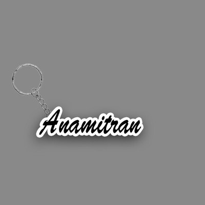 SY Gifts SYG Anamitran Name Keychain White And Black Key Chain