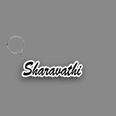 SY Gifts SYG Sharavathi Name Keychain White And Black Key Chain