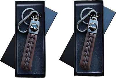 MAG BEE Styling Car Keychain/Keyring Compatible with KIA Combo Pack of 2 Car Key Chain