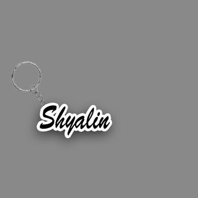 SY Gifts SYG Shyalin Name Keychain White And Black Key Chain