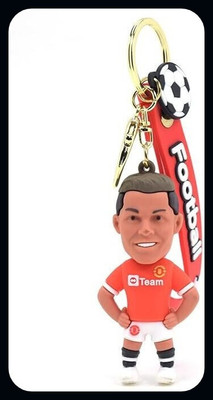 BBG BBG_Red Ronaldo Stand 3D Rubber With Long Ribbon 04-New328-A Key Chain