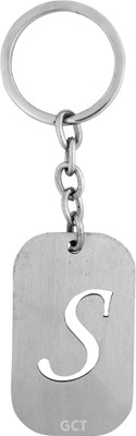 GCT English Alphabet Letter S (KC-60) Silver Metal Name Keychain for Car Bike Men Key Chain